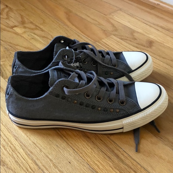 grey studded converse